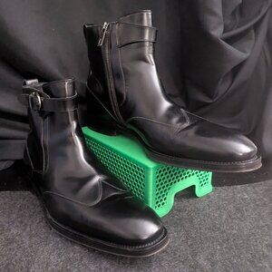 Salvatore Ferragamo Black Leather Ankle Boots 11 D Light Damage